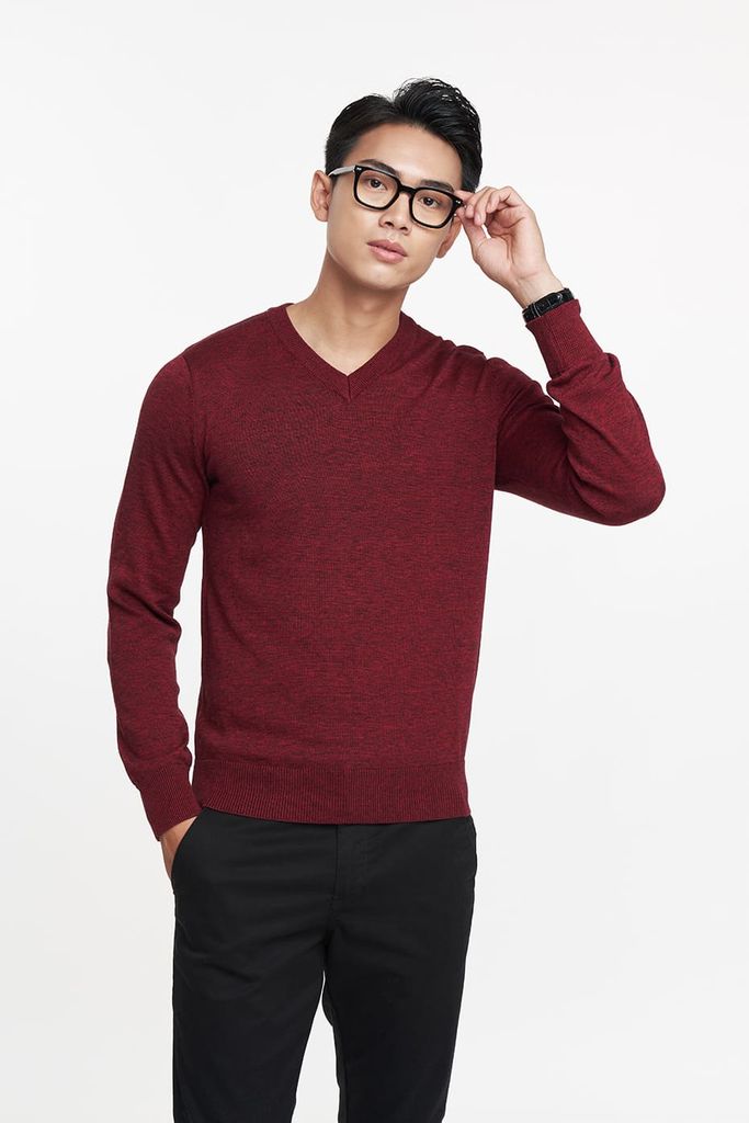 Áo sweater Basic Nam cổ tim N&M 1905066