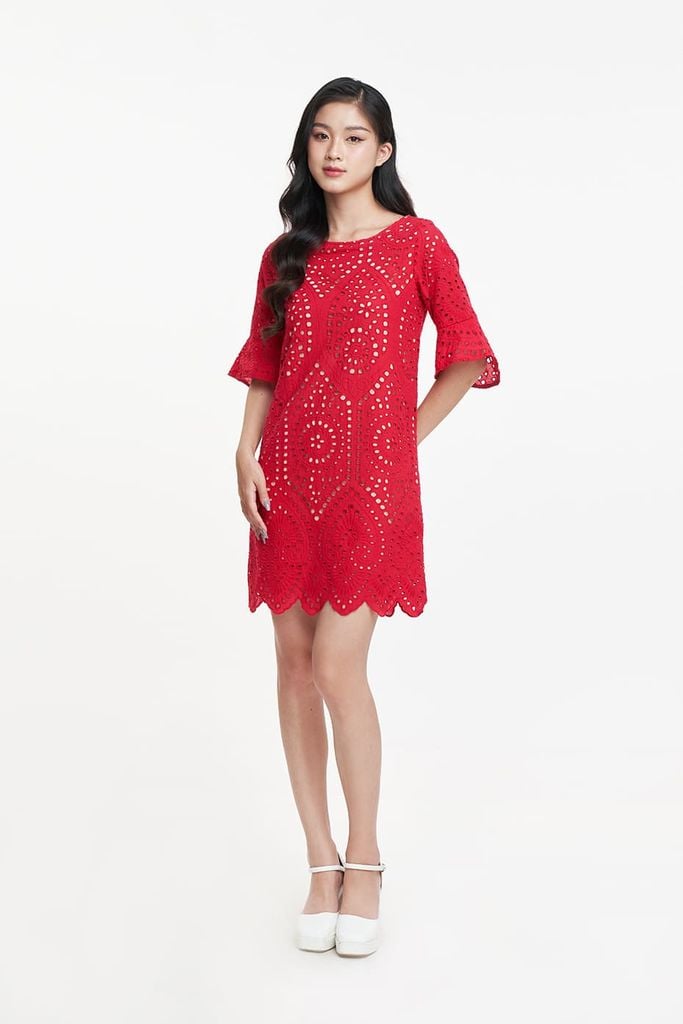 Đầm suông phối ren Nữ N&M 1808086