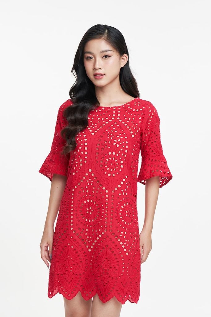 Đầm suông phối ren Nữ N&M 1808086