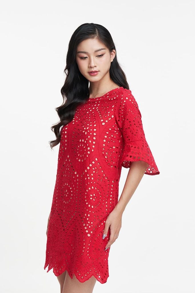 Đầm suông phối ren Nữ N&M 1808086