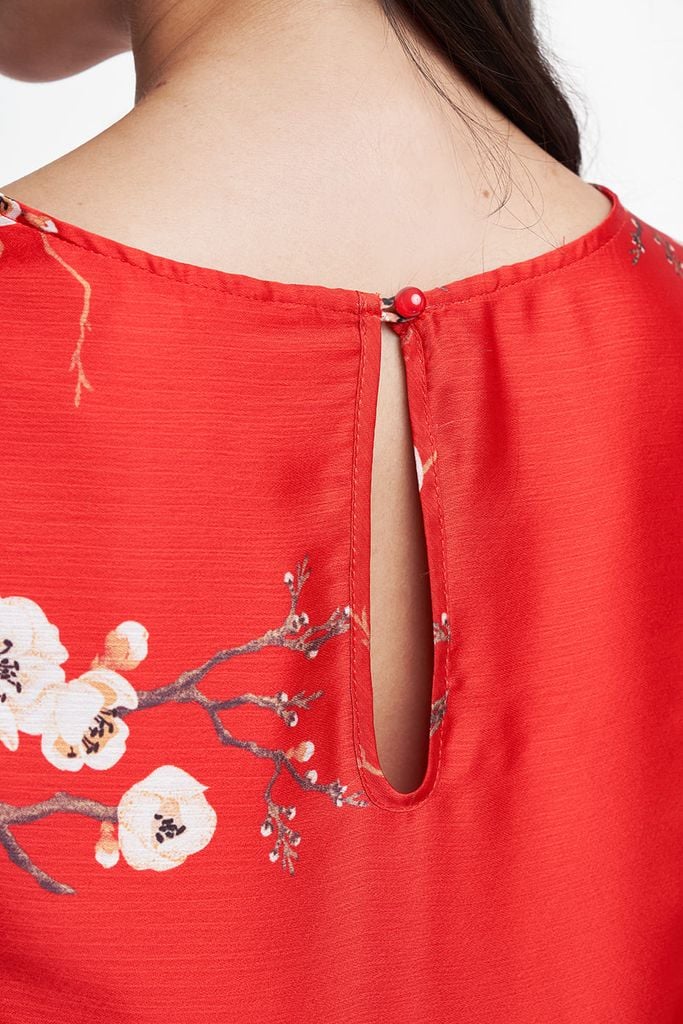 Đầm Đỏ Nữ In Hoạ Tiết Hoa N&M 1909023