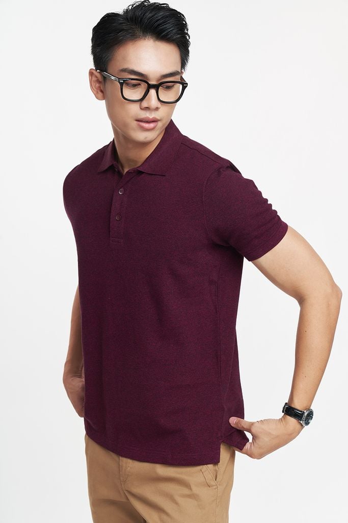 Áo Premium Polo Melange Nam Cotton Mercerized Ninomaxx 2212013