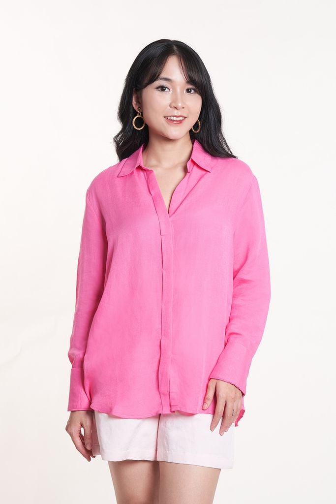 Áo Sơ Mi Basic Nữ Tay Dài 2407013