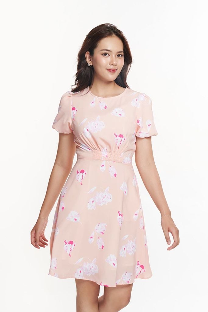 Đầm Thời Trang Nữ Họa Tiết Hoa Eo Thun Co Giãn N&M 2308011