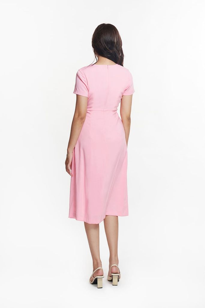 Đầm Nữ Nhấn Eo Cách Điệu Cổ Tròn N&M 2308019