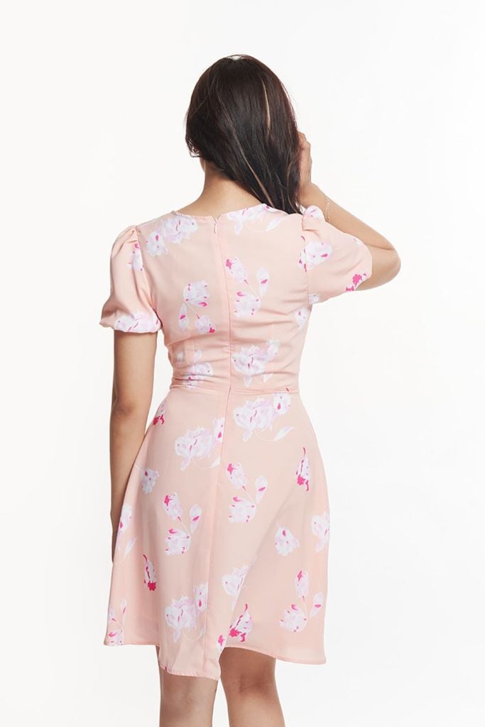 Đầm Nữ Họa Tiết Hoa Dáng Xòe Chữ A Eo Thun Co Giãn N&M 2308011