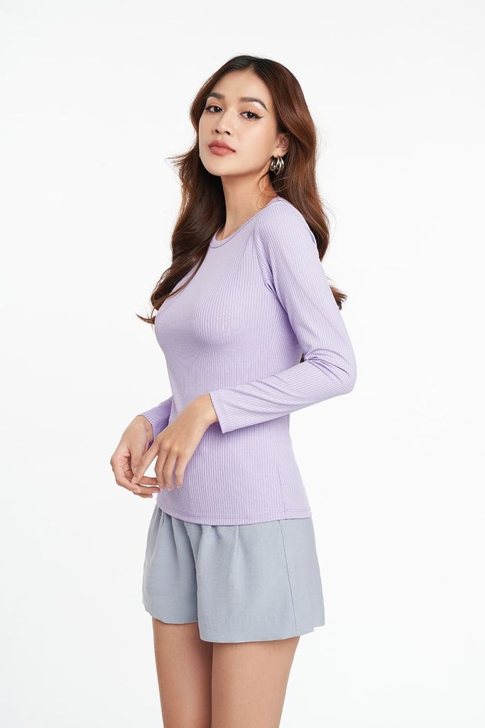 Áo Thun Nữ Rib Gân Nổi Nữ Tay Dài N&M 2205015