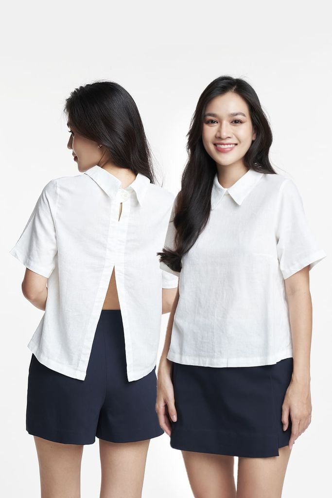 Áo kiểu Nữ linen cotton NINOMAXX 2208072