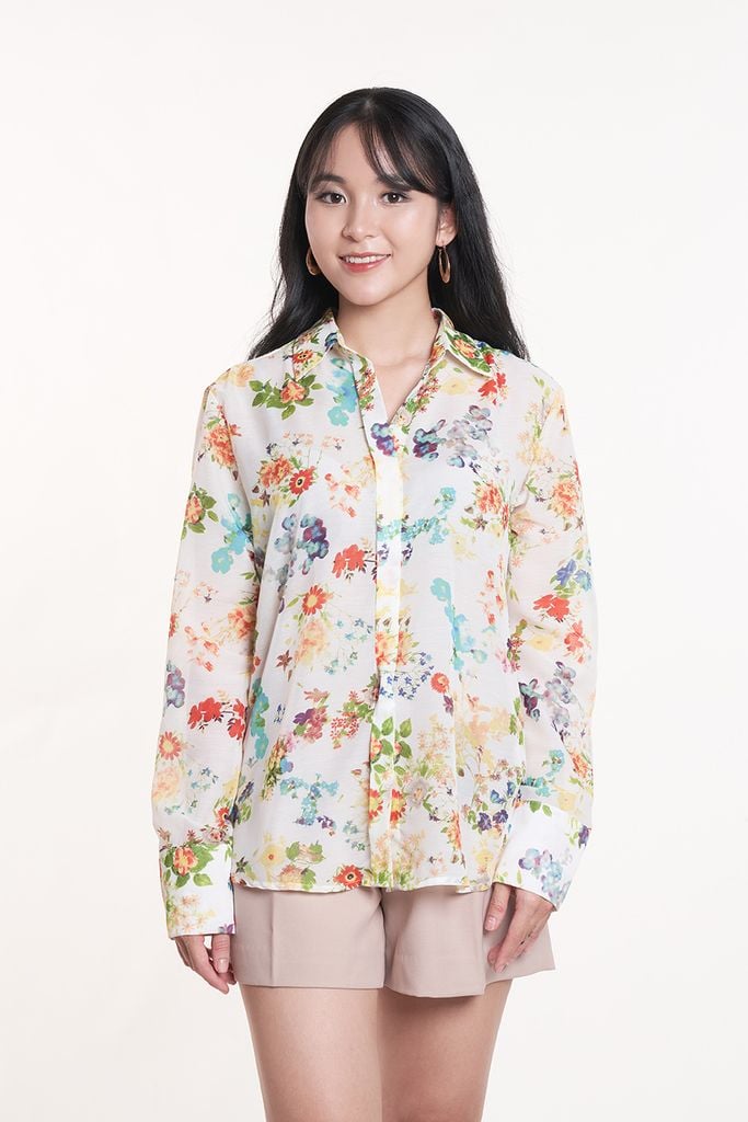 Áo Sơ Mi Basic Nữ Tay Dài 2407023