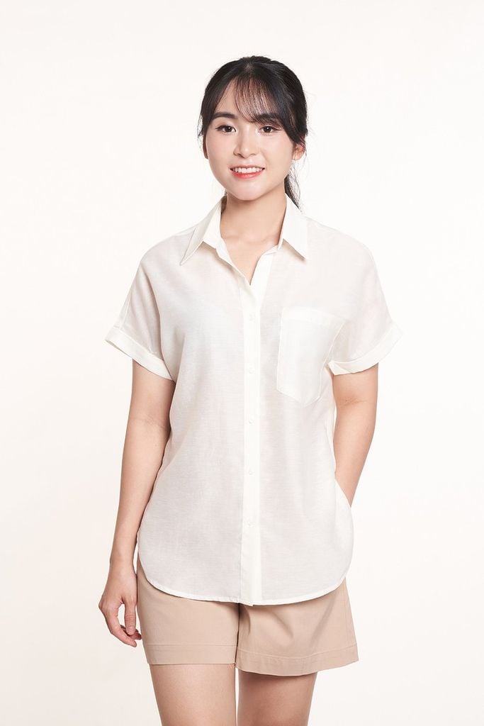 Áo sơ mi thời trang Nữ tay ngắn 2408023