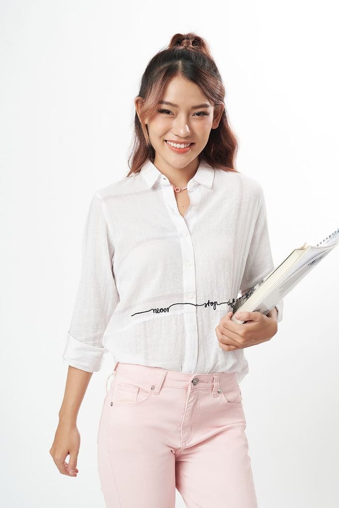 Áo sơ mi Nữ cotton linen N&M 1904003