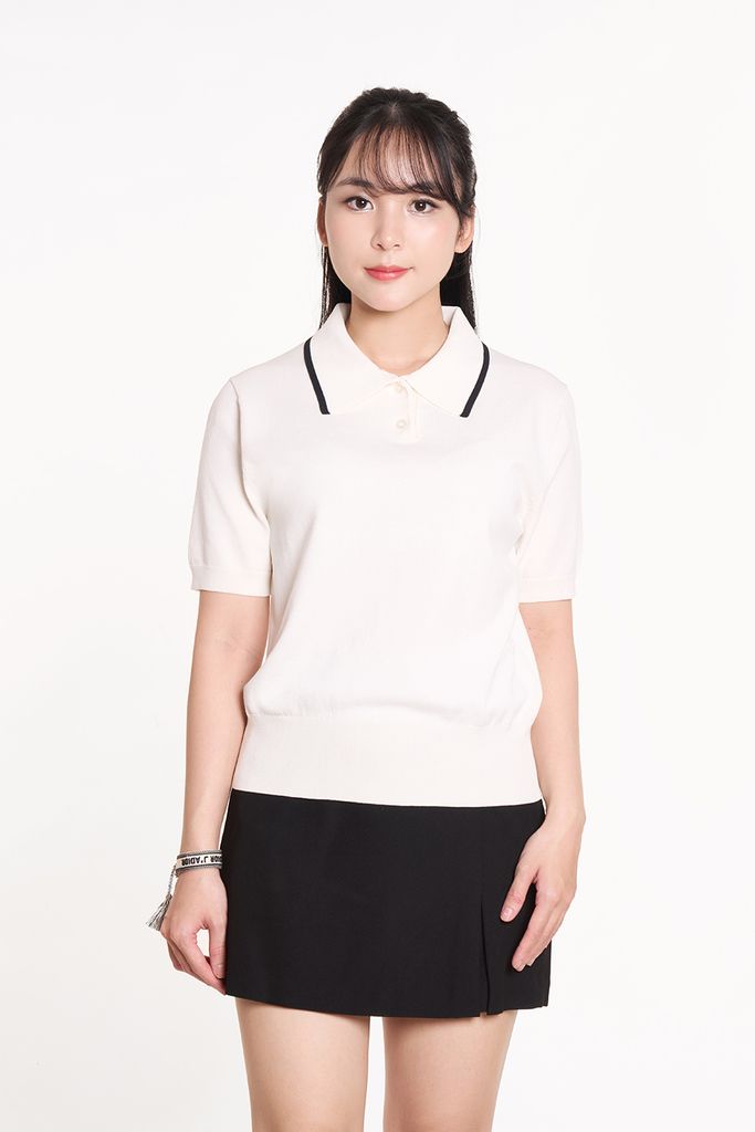 Áo Polo Dệt Kim Nữ tay ngắn 2407003