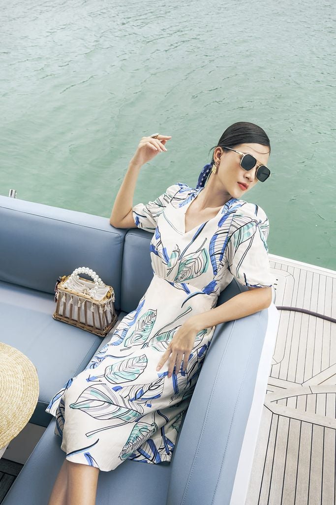 Đầm linen Nữ họa tiết hoa N&M 2303001