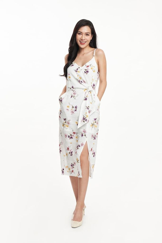 Đầm linen Nữ họa tiết hoa N&M 2303016
