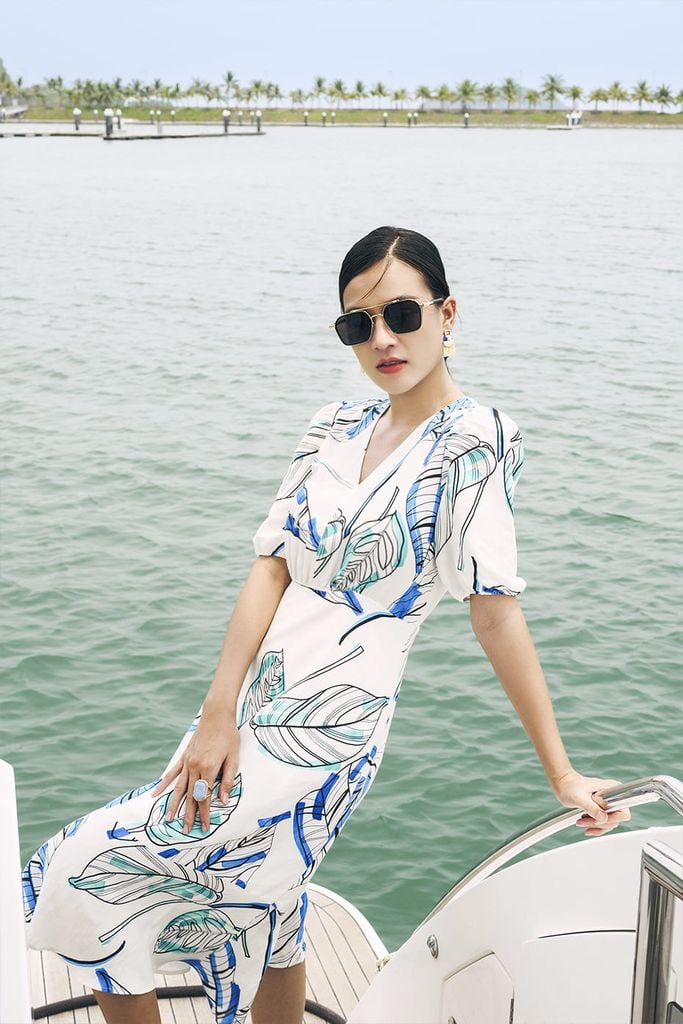 Đầm linen Nữ họa tiết hoa N&M 2303001