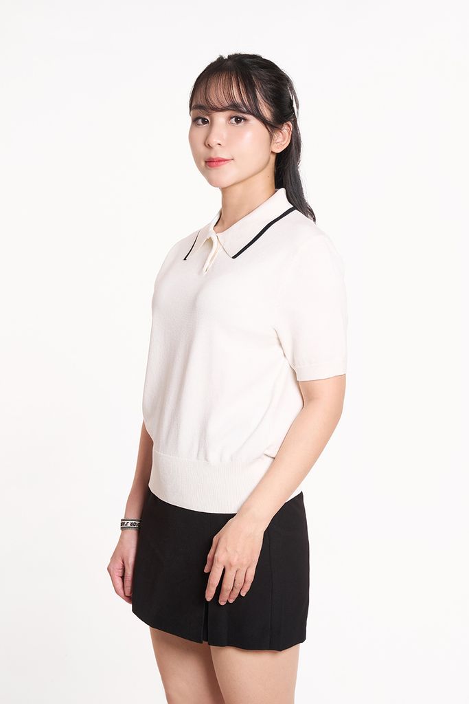 Áo Polo Dệt Kim Nữ tay ngắn 2407003