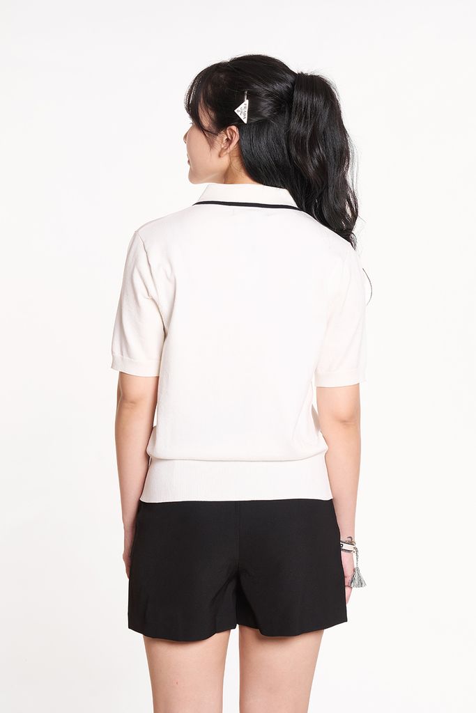 Áo Polo Dệt Kim Nữ tay ngắn 2407003