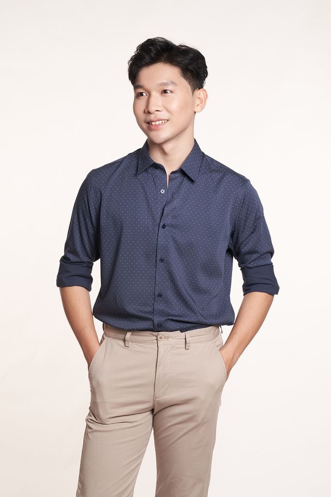 Áo sơ mi in họa tiết Nam tay dài N&M 2101043