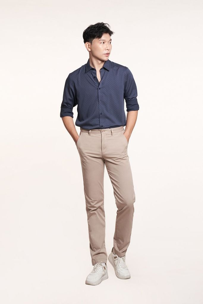 Áo sơ mi in họa tiết Nam tay dài N&M 2101043