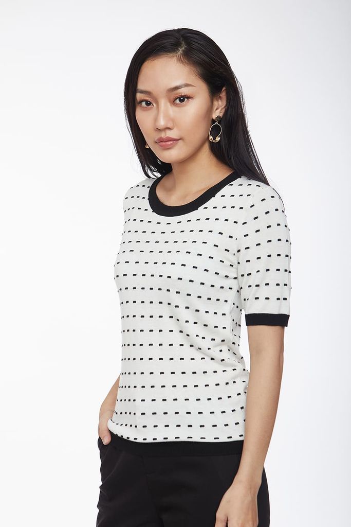 Áo sweater Basic Nữ tay ngắn N&M 1905010