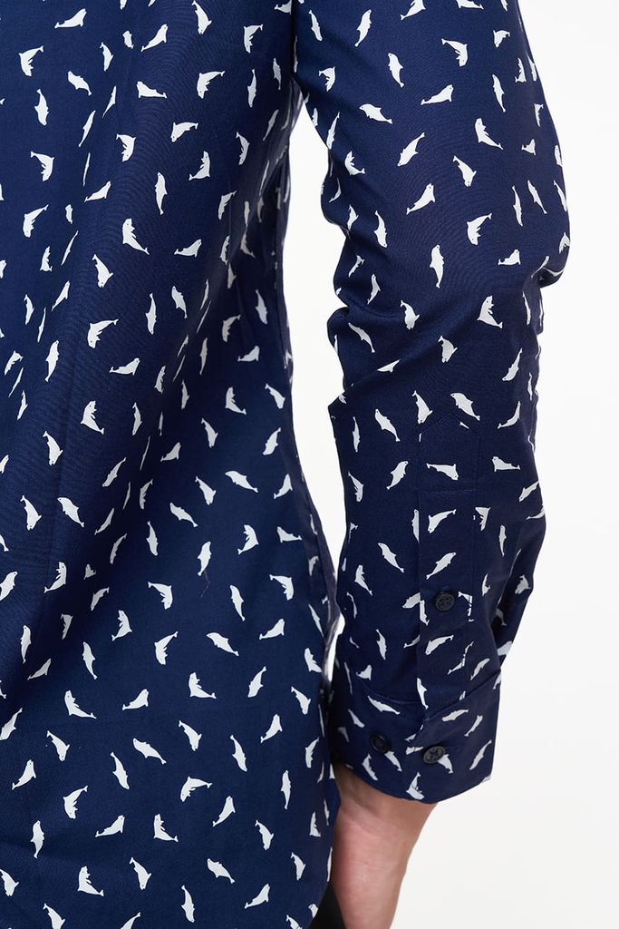 Áo Sơ Mi In Họa Tiết Nam Cotton Tay Dài N&M 1910182