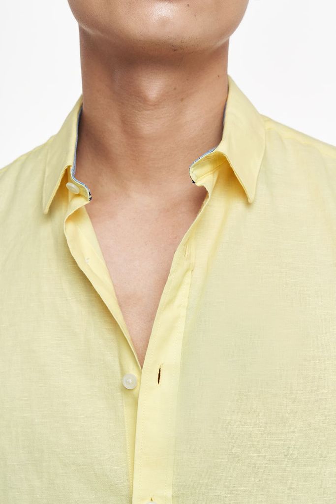 Áo sơ mi Basic Nam cotton linen N&M 1902035