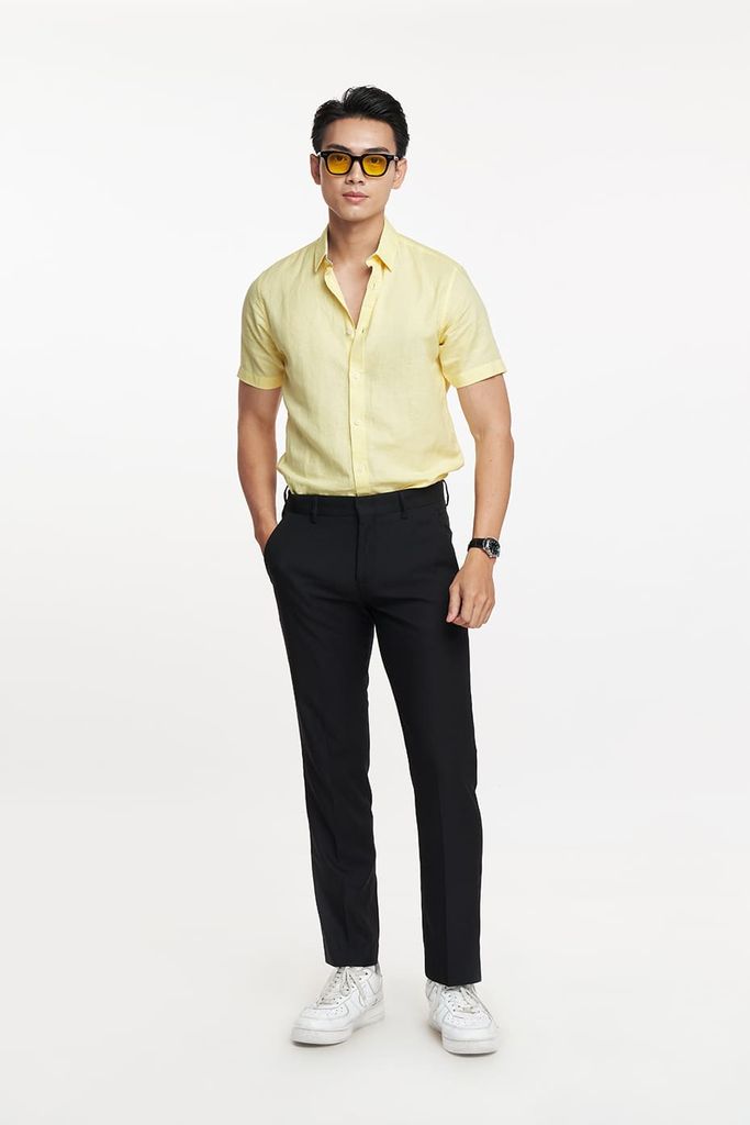 Áo sơ mi Basic Nam cotton linen N&M 1902035