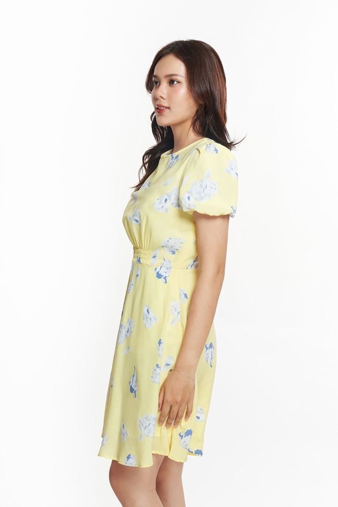 Đầm Thời Trang Nữ Họa Tiết Hoa Eo Thun Co Giãn N&M 2308011