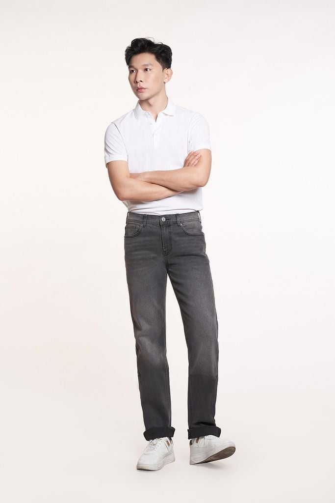 Quần jean Basic Nam ống suông 2208061