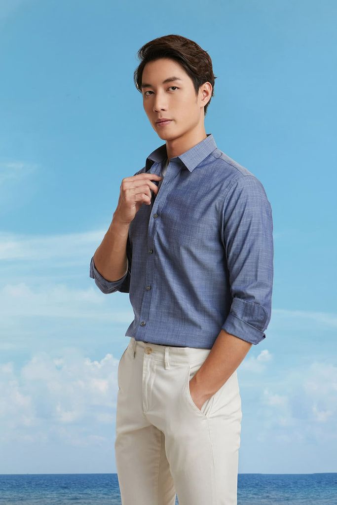 Áo sơ mi kẻ sọc Basic Nam cotton N&M 2011070