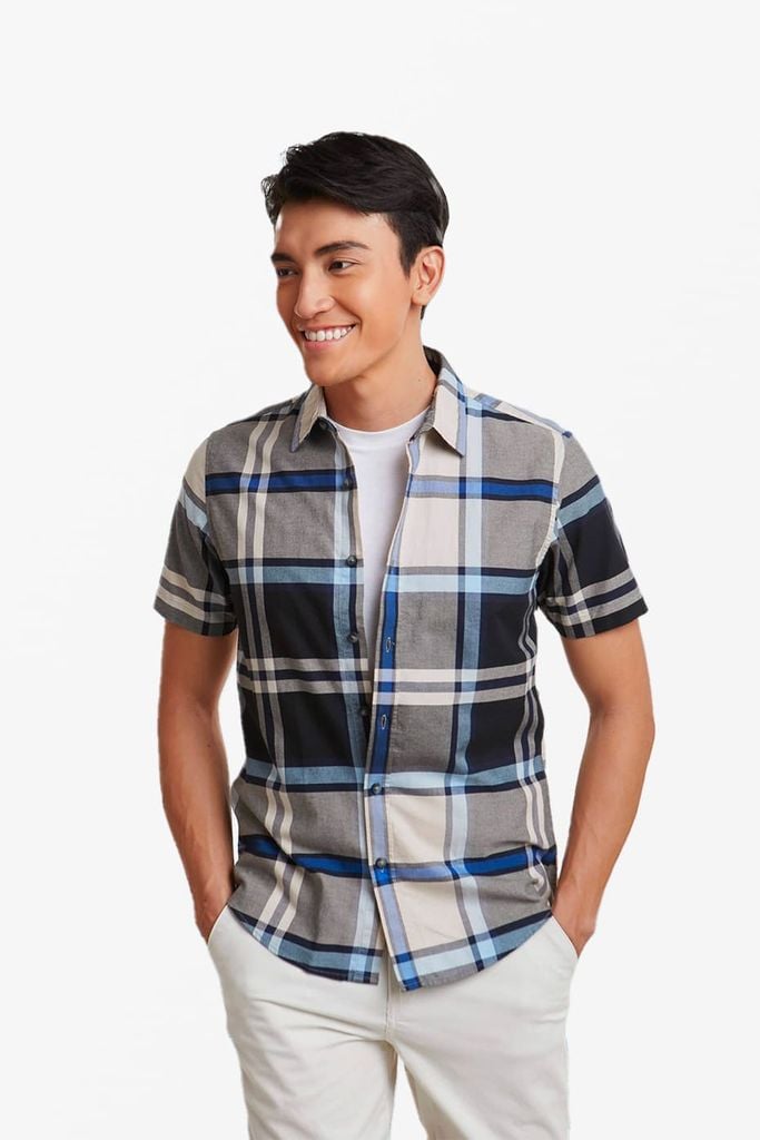 Áo sơ mi caro Nam cotton form slim NINOMAXX 2011101