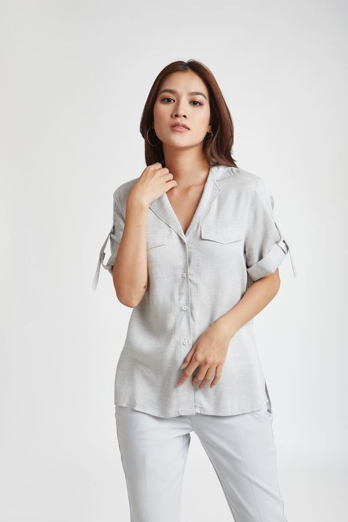Áo sơ mi thời trang Nữ tay ngắn N&M 1910246