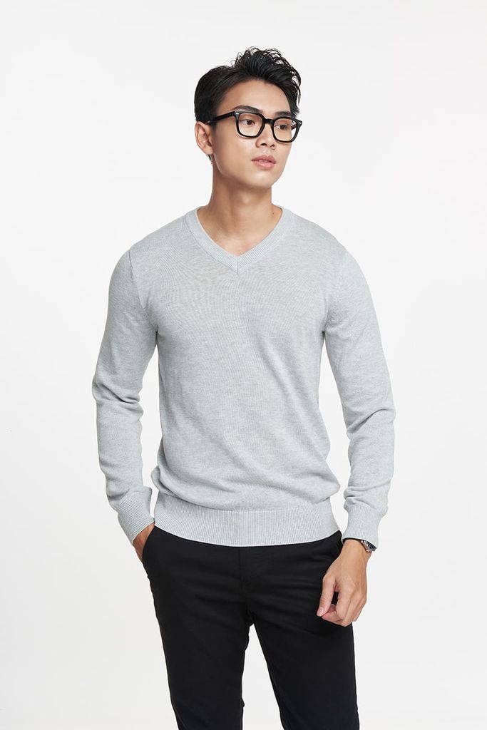 Áo sweater Basic Nam cổ tim N&M 1905066