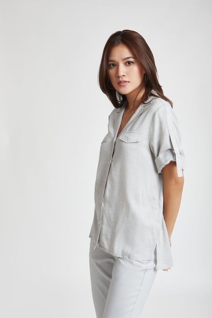 Áo sơ mi thời trang Nữ tay ngắn N&M 1910246