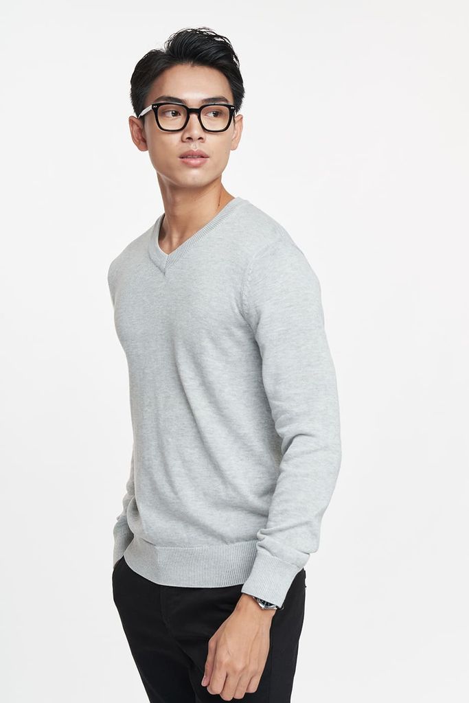 Áo sweater Basic Nam cổ tim N&M 1905066