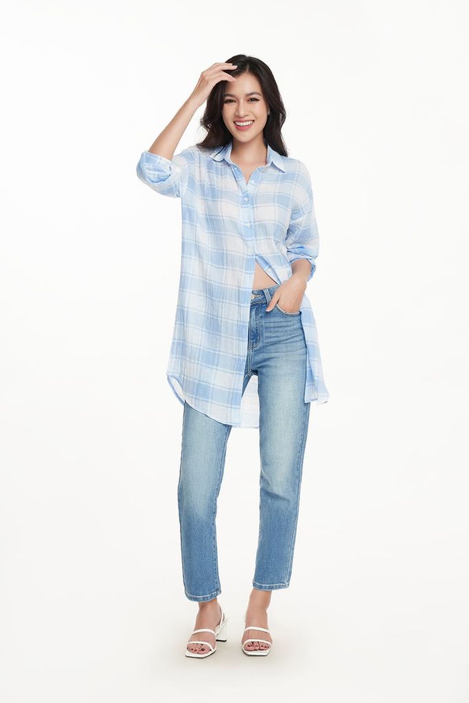 Áo sơ mi khoác Nữ linen cotton NINOMAXX 1901016