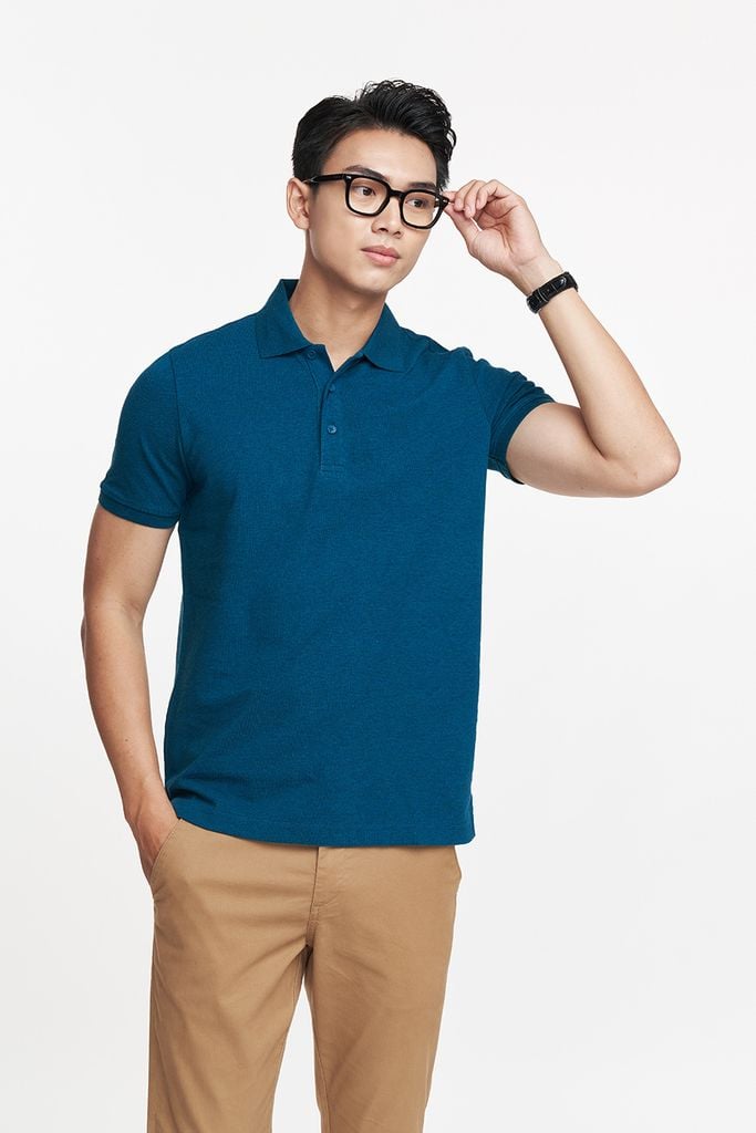 Áo Premium Polo Melange Nam Cotton Mercerized Ninomaxx 2212013