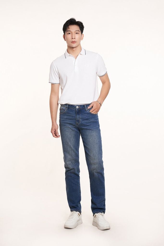 Quần jean Basic Nam ống đứng 2407019