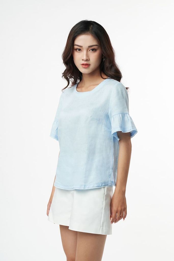 Áo kiểu linen Nữ tay ngắn N&M 2203046