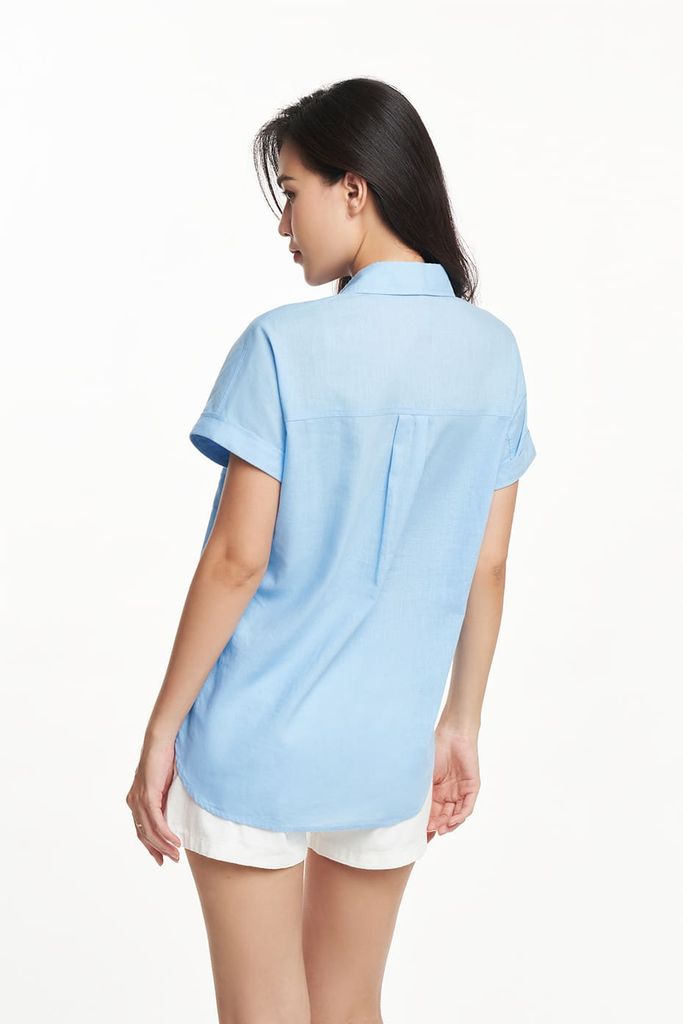 Áo sơ mi linen cotton Nữ NINOMAXX 2212030