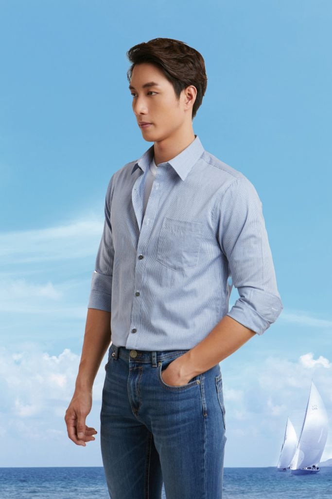 Áo Sơ Mi Nam Cotton Tay Dài In Họa Tiết Sọc N&M 2101087