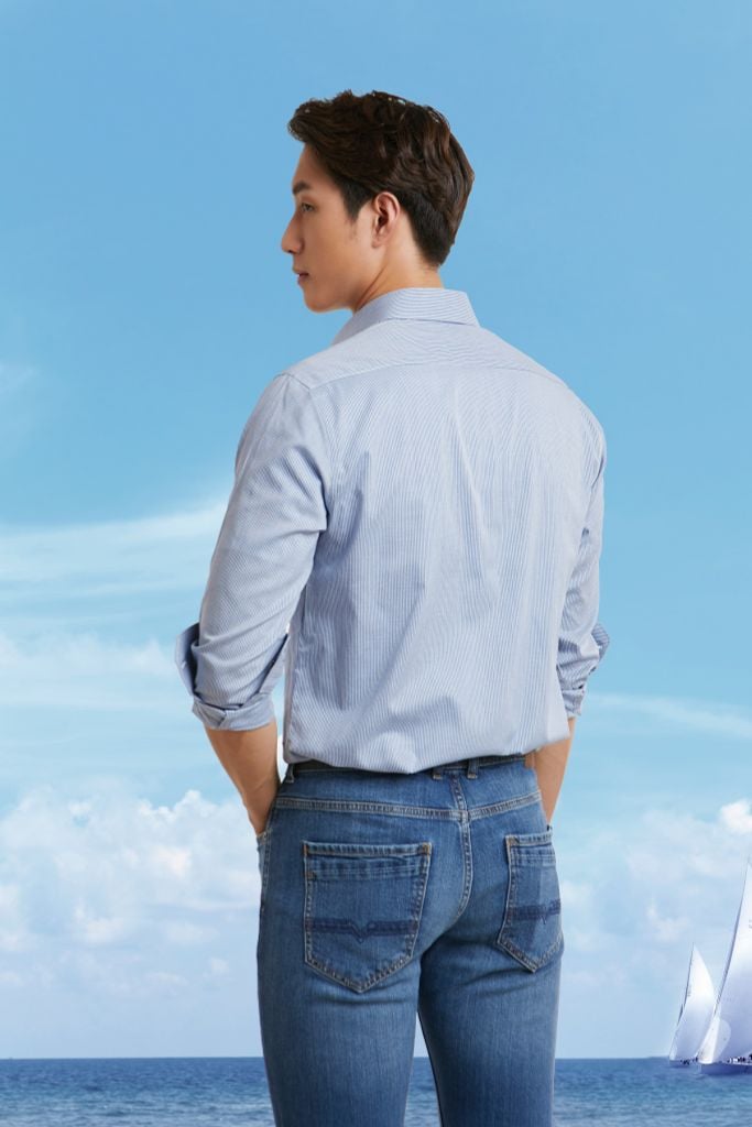 Áo Sơ Mi Nam Cotton Tay Dài In Họa Tiết Sọc N&M 2101087