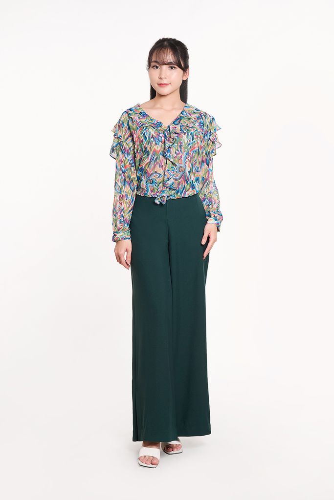Áo Kiểu In Họa Tiết Nữ Tay Dài 2312011
