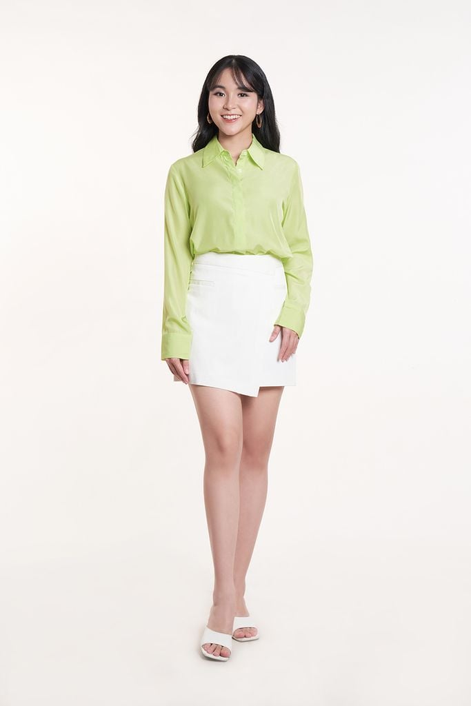 Áo Sơ Mi Basic Nữ Tay Dài 2407015