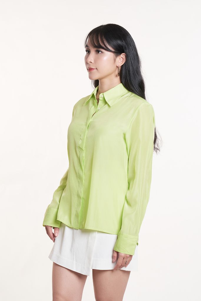 Áo Sơ Mi Basic Nữ Tay Dài 2407015