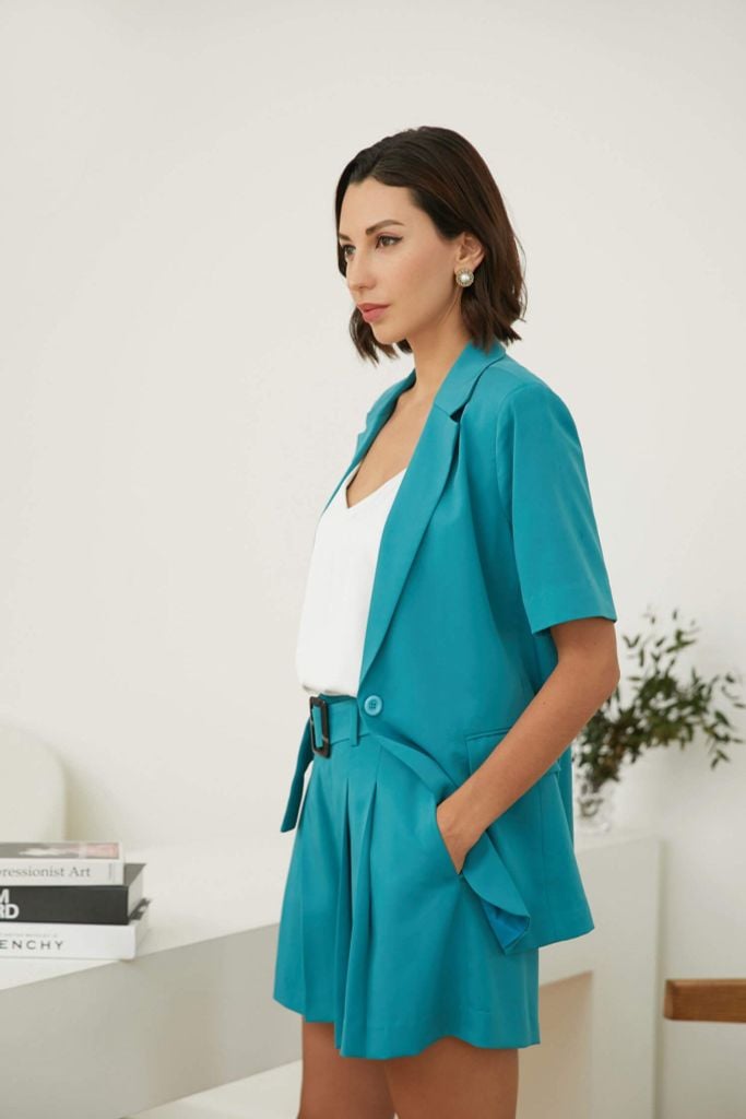 Áo blazer Nữ vải lụa sen N&M Club 2104098
