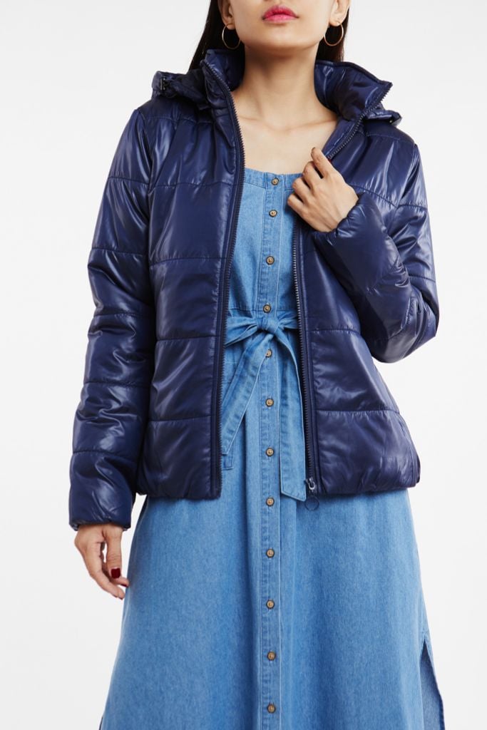 Áo Khoác Chần Gòn Nữ Tay Dài Có Nón Ninomaxx 1907027