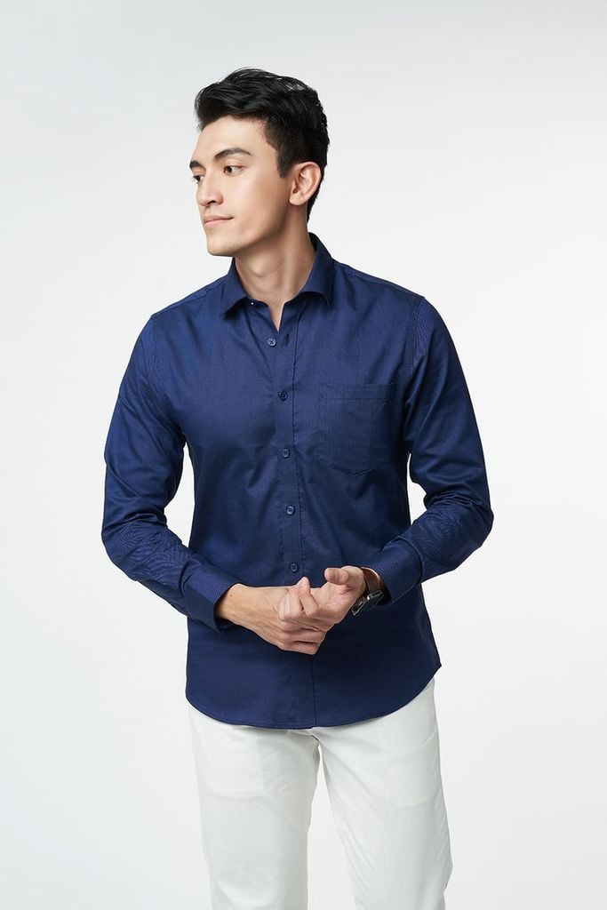 Áo Sơ Mi Nam Cotton Oxford Tay Dài Ninomaxx 2105023