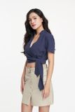 Áo croptop linen Nữ tay ngắn N&M 2104070