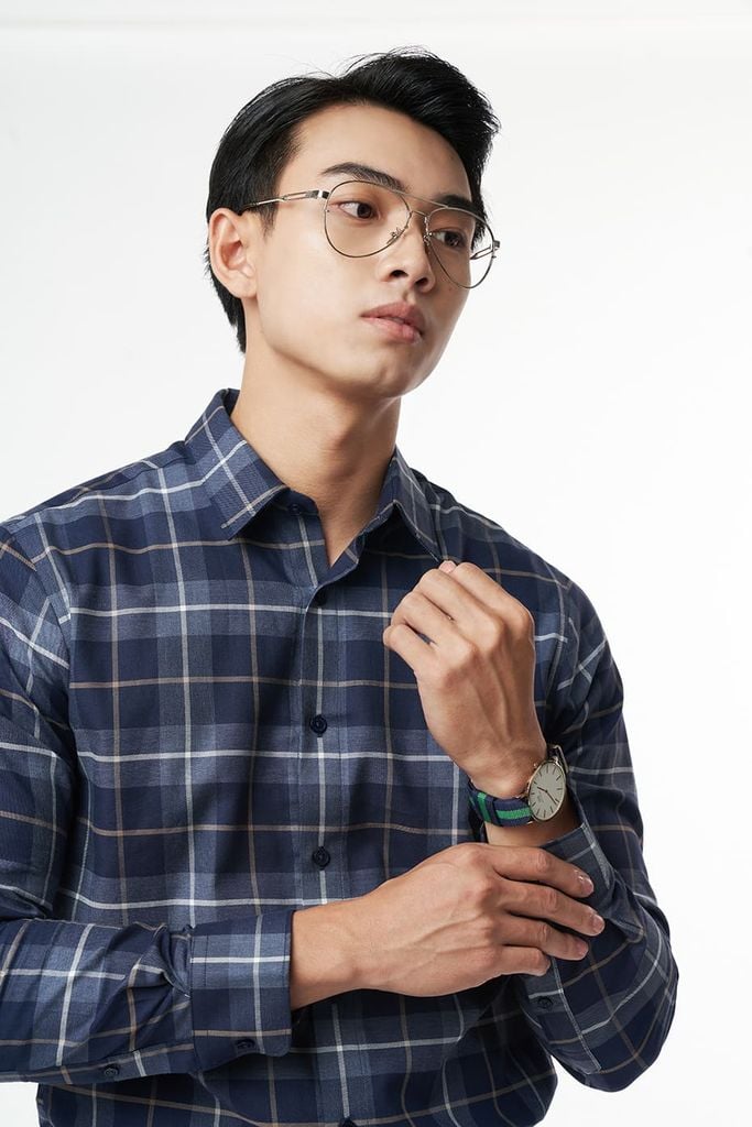 Áo sơ mi Nam caro tay dài cotton  N&M 2110032